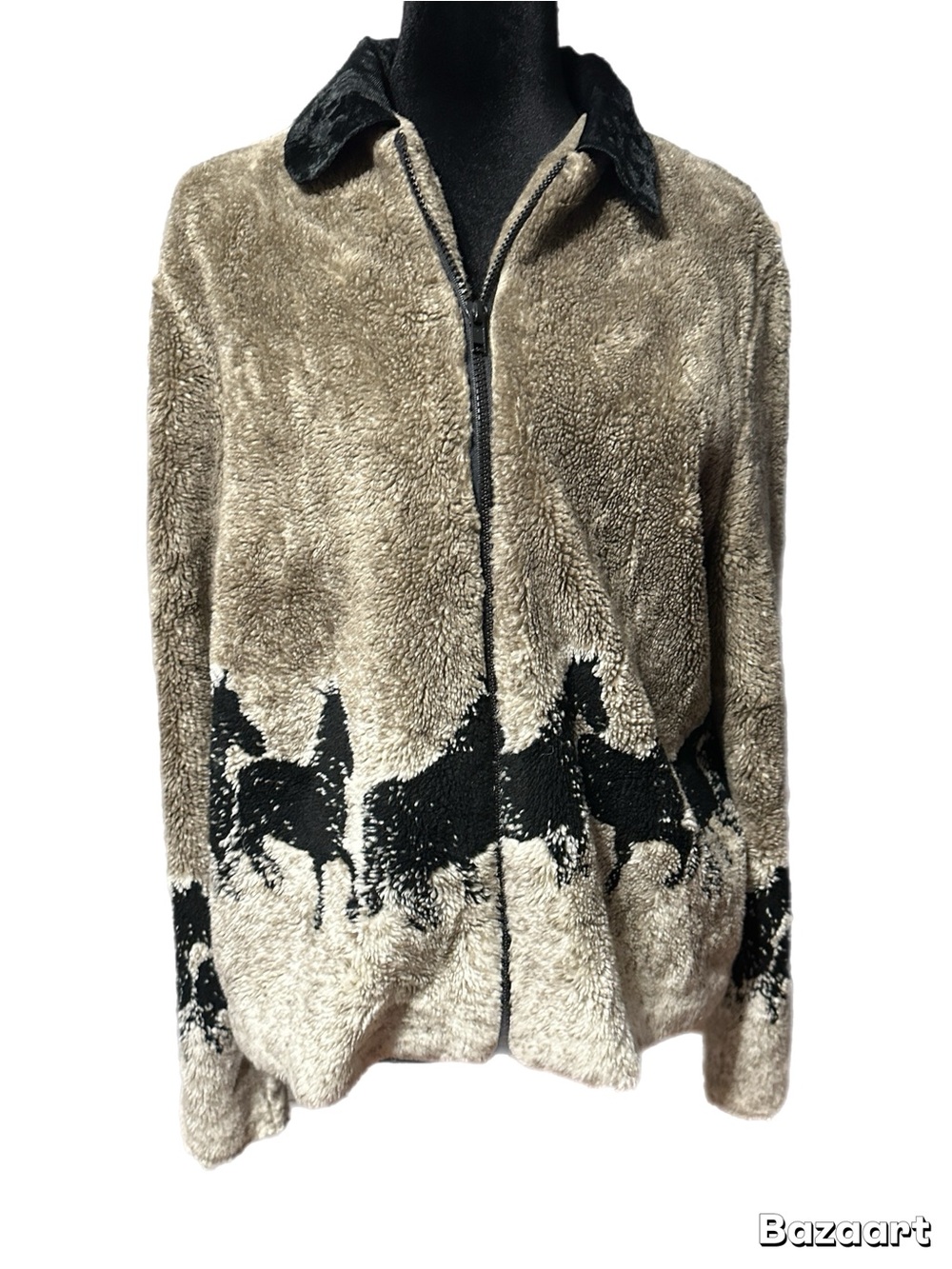 Vintage 90’s horse print fleece jacket. - Picture 1 of 7